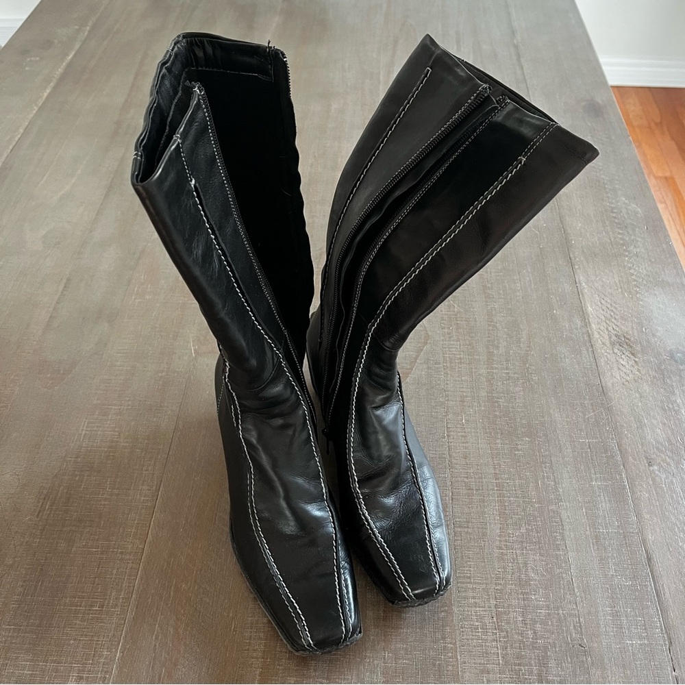 Black Boots with Stitching